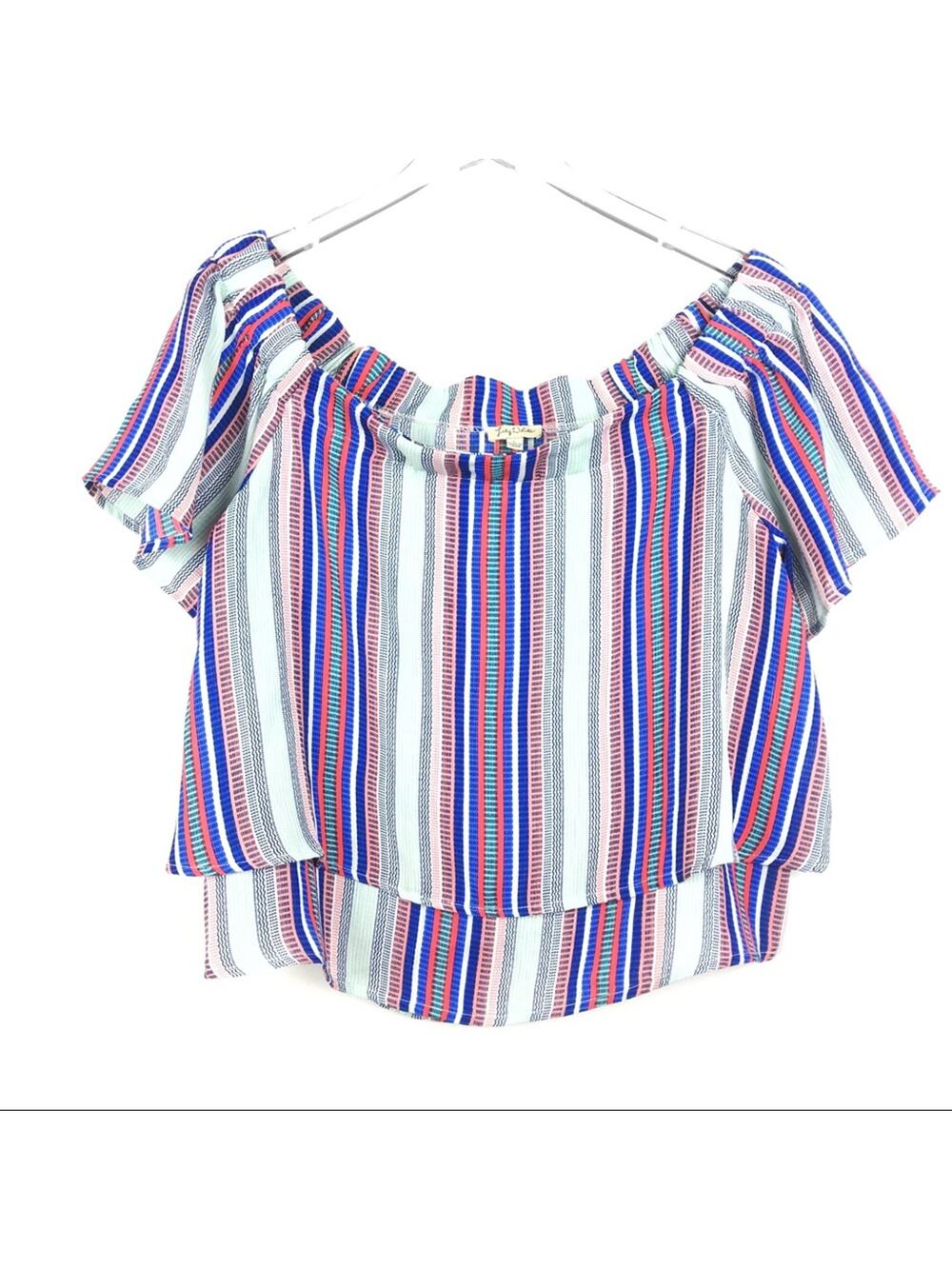 Lily White Off Shoulder Boho Top Sz L